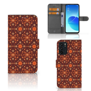 OPPO Reno6 5G Telefoon Hoesje Batik Brown