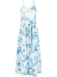 RED Valentino Toile de Jouy-print midi dress - Blanc