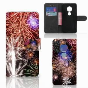 Motorola Moto G7 Play Wallet Case met Pasjes Vuurwerk