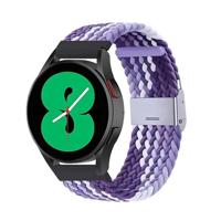 By Qubix - Compatible met Garmin Forerunner 255 - Braided nylon bandje - Lichtpaars/paars - Compatible Garmin bandje - Bandbreedte: 22mm