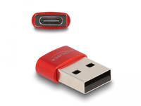 Delock 60050 USB 2.0 Adapter USB Type-A male naar USB Type-C female rood