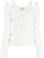 Natasha Zinko Heart cut-out long-sleeve T-shirt - Blanc