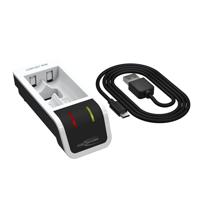 ANSMANN Acculader voor 2 x AAA AA NiMH NICD batterijen, intelligent opladen, USB-ingang, snel opladen, ontladingsfunctie, LCD-display, enkele bay