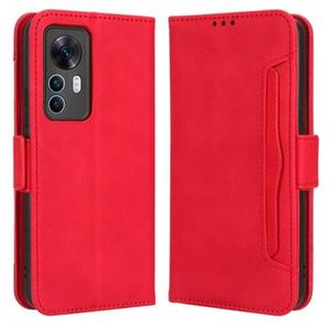 Cardholder Series Xiaomi 12T/12T Pro Portemonnee Hoesje - Rood