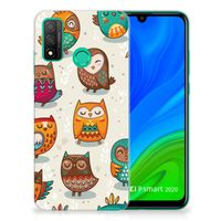 Huawei P Smart 2020 TPU Hoesje Vrolijke Uilen - thumbnail