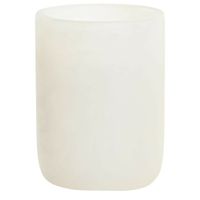 Badkamer tandenborstelhouder / drinkbeker - polyresin - marmer look wit - 10 cm   - - thumbnail