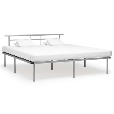 vidaXL Bedframe metaal grijs 200x200 cm vidaXL Bedframe metaal grijs 200x200 cm