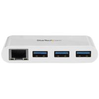 StarTech.com 3-poorts USB 3.0 Hub met Gigabit Ethernet USB-C wit - thumbnail