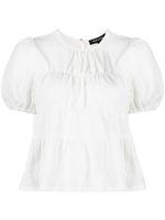 tout a coup blouse froncée à manches courtes - Blanc - thumbnail