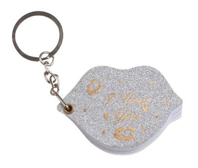 LG Imports sleutelhanger/notitieboekje Lippen papier zilver/goud LG Imports sleutelhanger/notitieboekje Lippen papier zilver/goud