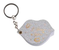 LG Imports sleutelhanger/notitieboekje Lippen papier zilver/goud
