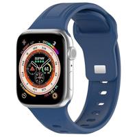 By Qubix - Square siliconen band - Donkerblauw - Compatible met Apple Watch 38mm / 40mm / 41mm / 42mm - Compatible Apple watch bandjes