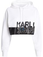 Karl Lagerfeld Jeans hoodie crop à logo imprimé - Blanc