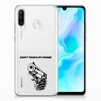 Huawei P30 Lite Silicone-hoesje Gun Don't Touch My Phone - thumbnail