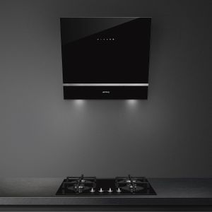 Smeg KV26N afzuigkap Muurmontage Zwart 666 m³/uur A