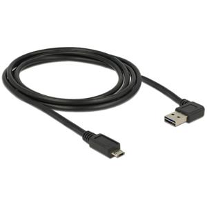 DeLOCK 2m, USB2.0-A/USB2.0 Micro-B USB-kabel USB A Micro-USB B Zwart