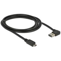 DeLOCK 2m, USB2.0-A/USB2.0 Micro-B USB-kabel USB A Micro-USB B Zwart - thumbnail