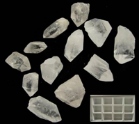 Bergkristal punten in showdoos 12x - 3-4 - Edelsteen (12 stuks) - S