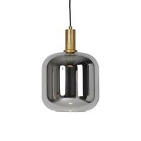 QAZQA Hanglamp zwart met goud en smoke glas incl. PUCC - Zuzanna - thumbnail