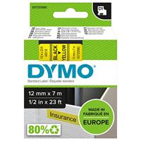 DYMO authentieke D1-labels | Zwarte opdruk op gele tape | 12 mm x 7 m | Zelfklevende etiketten voor LabelManager-labelmakers | Gemaakt in Europa