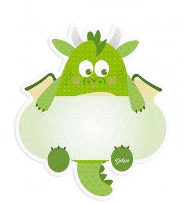 Dekori naambord draak junior 12 x 17 cm hout Dekori naambord draak junior 12 x 17 cm hout