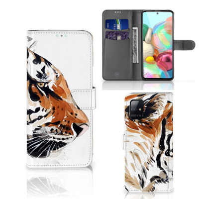Hoesje Samsung Galaxy A71 Watercolor Tiger Hoesje Samsung Galaxy A71 Watercolor Tiger