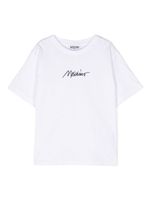 Moschino Kids t-shirt en coton à logo brodé - Blanc - thumbnail