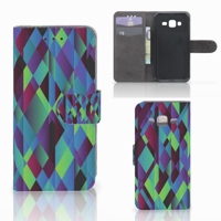 Samsung Galaxy J3 2016 Book Case Abstract Green Blue