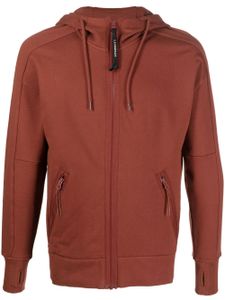 C.P. Company Goggle-detail zip-up hoodie - Rouge