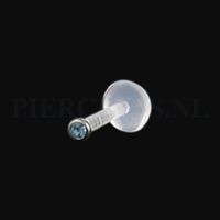 Labret 1.2 mm flexibel aquamarijn - thumbnail