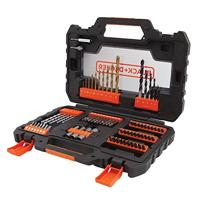 Black+Decker Boor- en schroefbitset (76-delig, metaal-, hout- en steenboren, steeksleutels, bits, verzinker) A7231