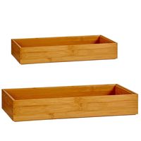 Kast/lade/make-up sorteer organizer bamboe hout bakjes - Set van 4x stuks