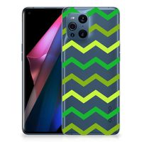 OPPO Find X3 | X3 Pro TPU bumper Zigzag Groen - thumbnail