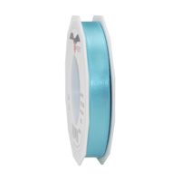 1x Luxe turquoise satijnen lint rollen 1,5 cm x 25 meter cadeaulint verpakkingsmateriaal