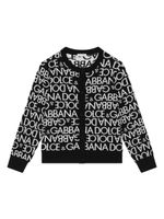 Dolce & Gabbana Kids cardigan à motif monogrammé - Noir - thumbnail