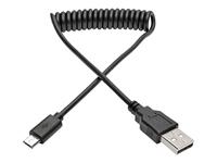 Tripp Lite USB 2.0-A naar Micro USB B High Speed kabel, Mannelijk naar Mannelijk Zwart 3 ft. Gecoiled