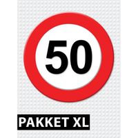 Verkeersbord 50 jaar feestartikelen pakket XL - thumbnail