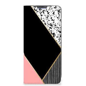 Poco X4 Pro 5G Stand Case Zwart Roze Vormen