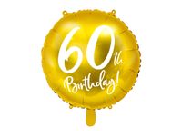 Folieballon 60th Birthday goud (45cm) - thumbnail