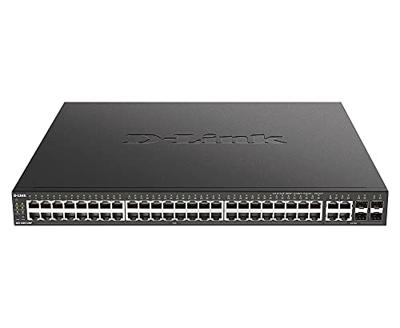 D-Link DGS-2000-52MP netwerkswitch L2/L3 Gigabit Ethernet (10/100/1000), Ethernet-verbinding, ondersteunt stroomvoorziening via deze poort (PoE), 1U, zwart