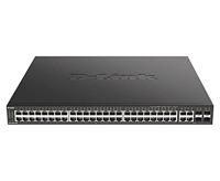 D-Link DGS-2000-52MP netwerkswitch L2/L3 Gigabit Ethernet (10/100/1000), Ethernet-verbinding, ondersteunt stroomvoorziening via deze poort (PoE), 1U, zwart