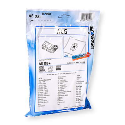 Scanpart Stofzuigerzakken AE08+ 4 stuks