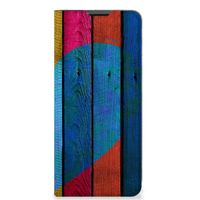 Motorola Moto G51 5G Book Wallet Case Wood Heart - Cadeau voor je Vriend