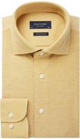 Profuomo Originale Gebreid Overhemd Geel Pique Cutaway Slim Fit