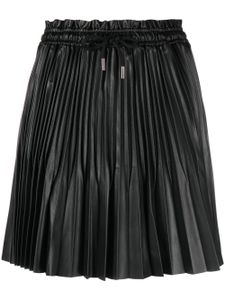 Maje drawstring-waist pleated miniskirt - Noir