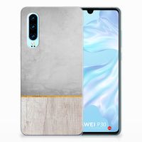 Huawei P30 Bumper Hoesje Wood Concrete