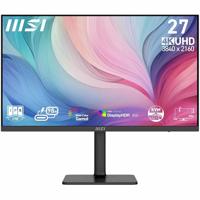 MSI Modern MD272UPHG 27 inch UHD Office Monitor - 3840 x 2160 IPS Panel, 60Hz, Eye-Friendly Screen, VESA Mountable, 4-weg verstelbaar - HDMI 2.0b, DisplayPort 1.4a, Type-C, USB-B, USB-A