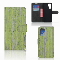 Huawei P30 Pro Book Style Case Green Wood - thumbnail