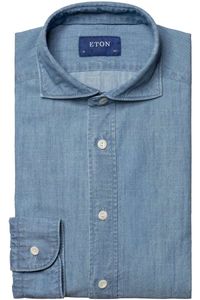 ETON Slim Fit Denim shirt lichtblauw, Effen