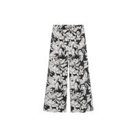 Mango Kids gebloemde straight fit broek zwart/wit